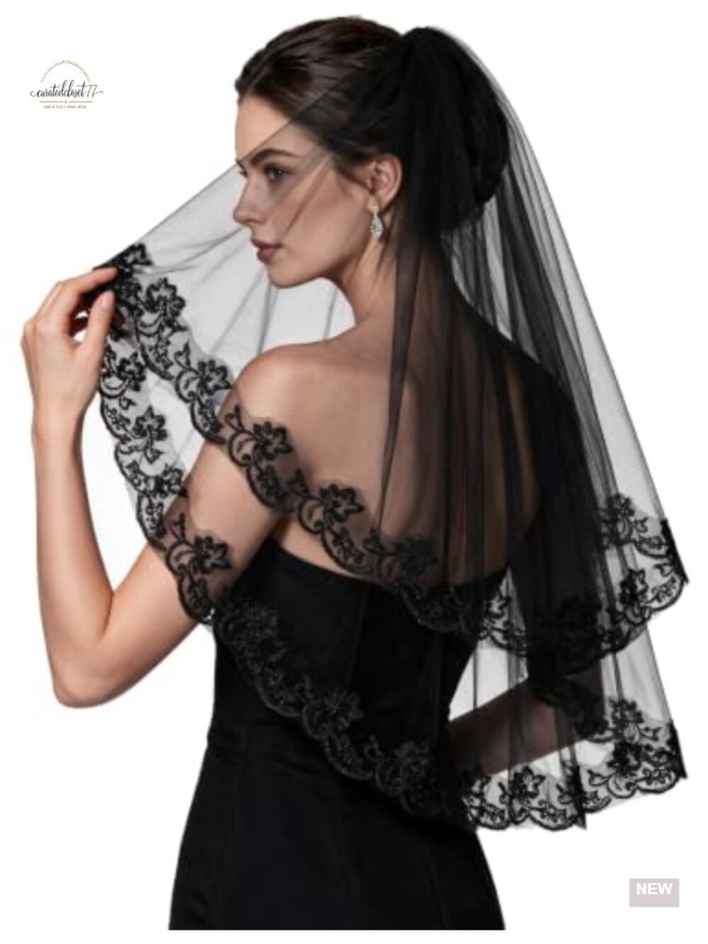 Wedding Veil Lace Trim Bride Halloween Costume Bachelorette